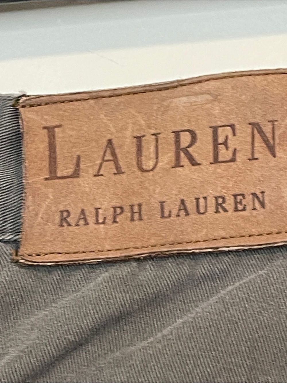 Lauren Ralph Lauren Olive Green High-Waist Tapered Trousers - Picture 6 of 8